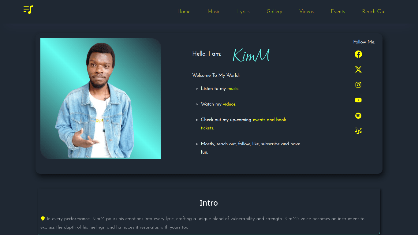 KimM Music project screenshot